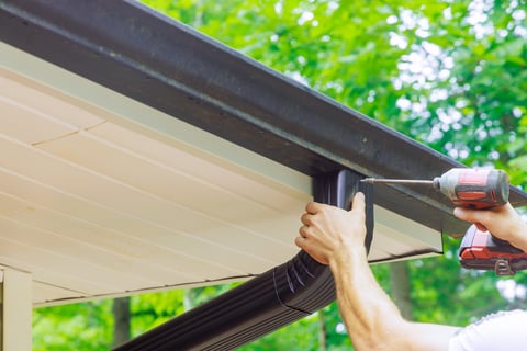 Gutter installation on home