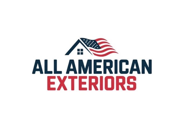 All American Exteriors logo with house icon and American flag